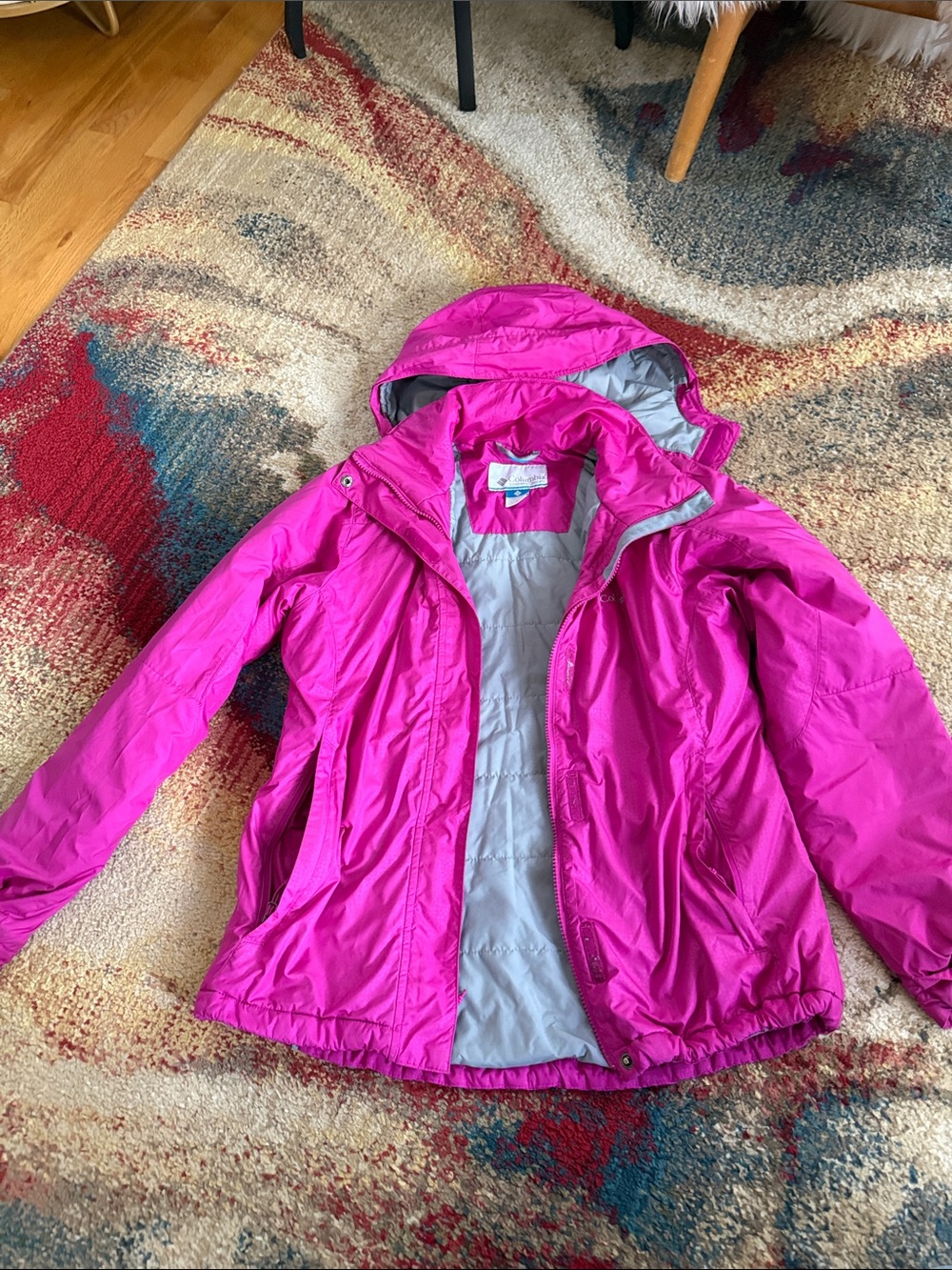 Columbia Women's Bright Pink Hooded Puffer Jacket